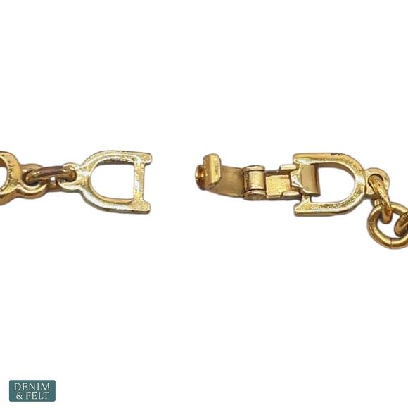 Christian Dior Vintage Gold Plated CD Logo Link Chain Bracelet Signed - Picture 8 of 10